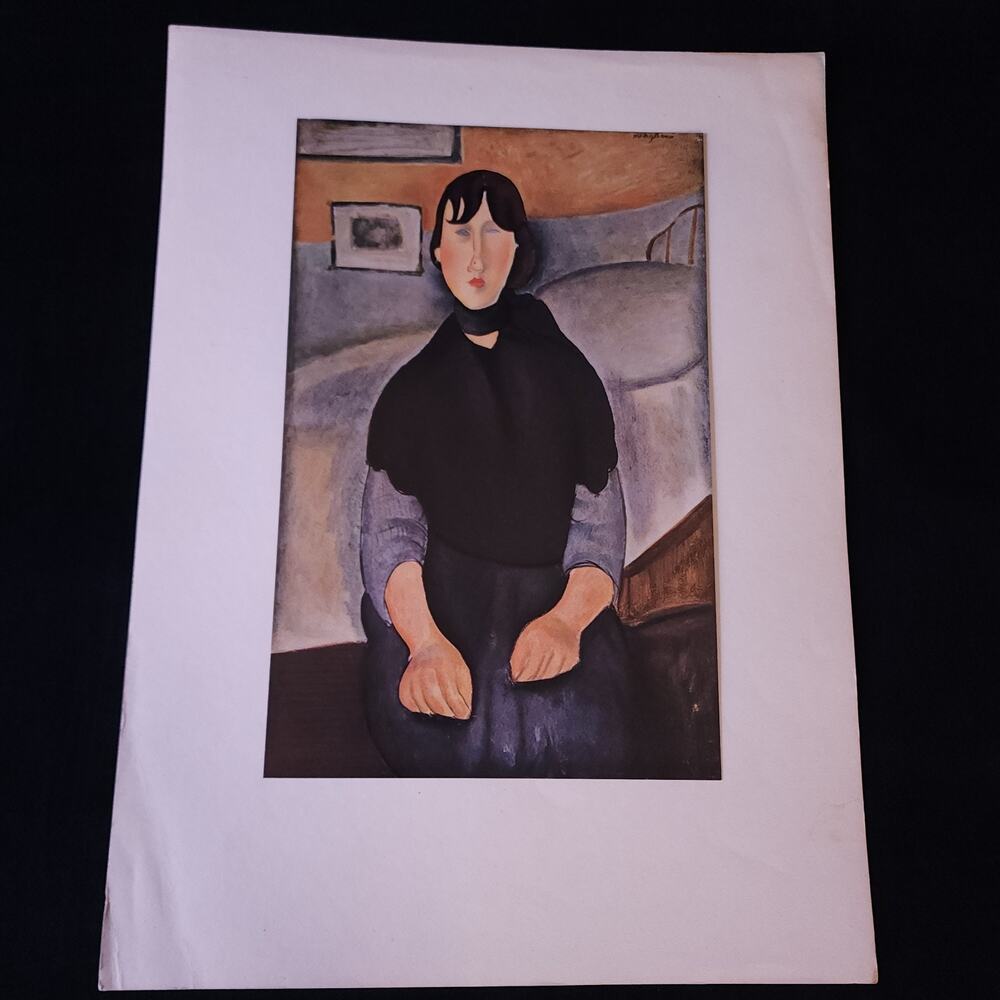 1947 The Working Girl 1st First Edition Offset Lithograph Print Amedeo Modiglian